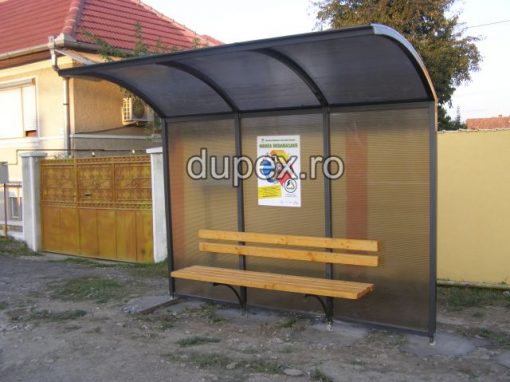 Statie bus cu banca - pereti policarbonat SB.07 Dupex Sebes